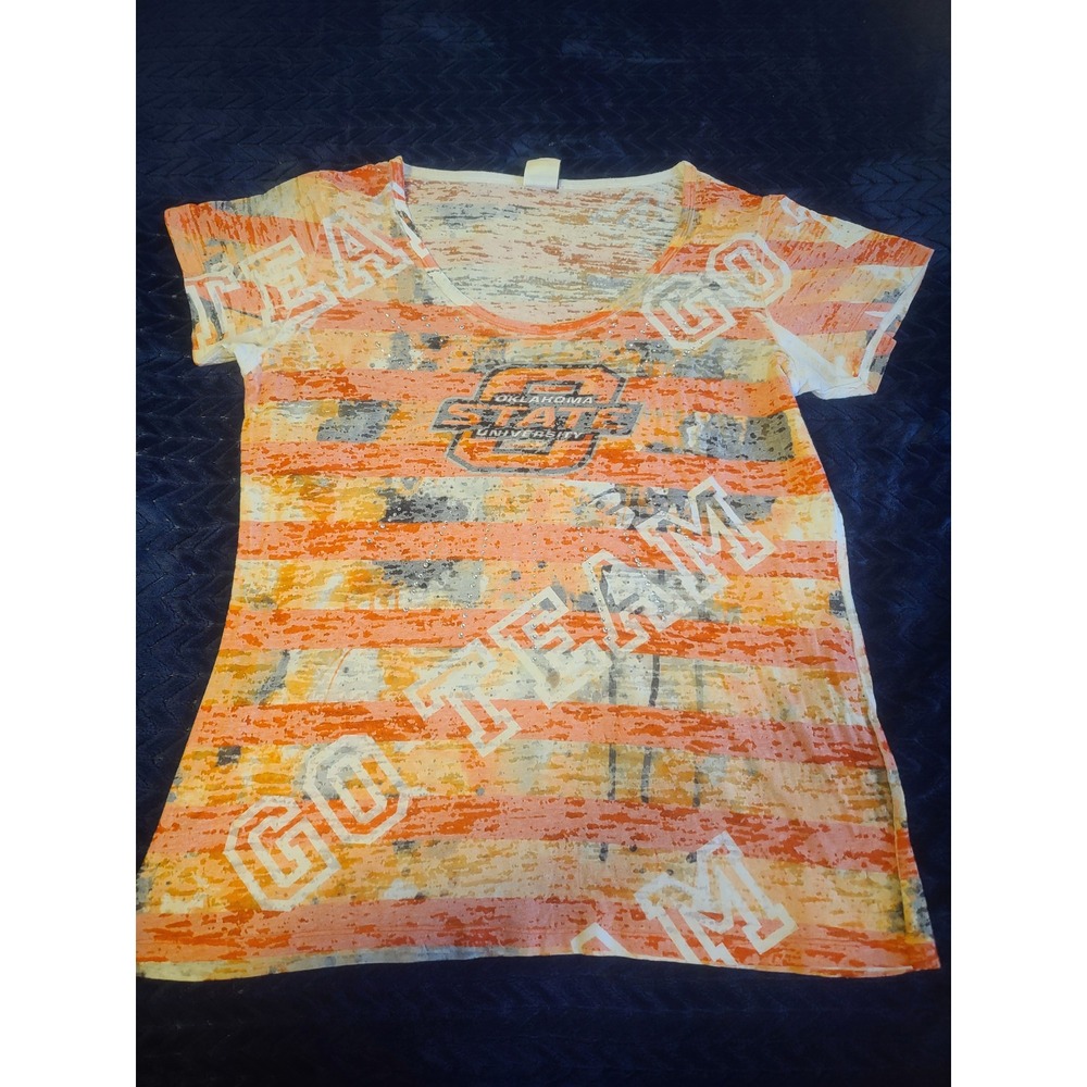Creative Apparel Concepts Oklahoma State University OSU T-Shirt Orange Grey XL